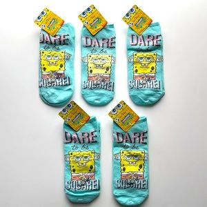 Brand New!! Bundle of 5 Spongebob Socks NWT No Show Socks